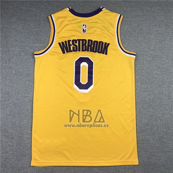 Camiseta Los Angeles Lakers Russell Westbrook NO 0 Icon 2020 Amarillo